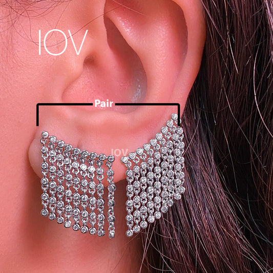 dangling bezel setting stones earrings.