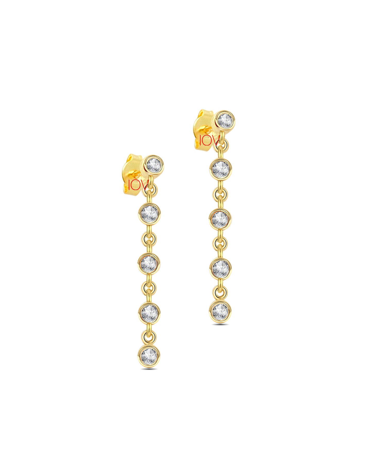 bezel setting chain links earrings.