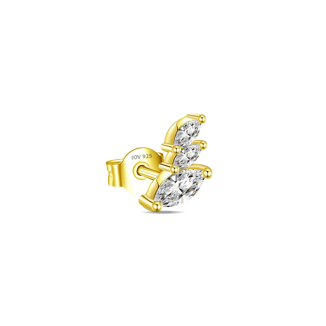 three graduated marquise stones stud earring.
