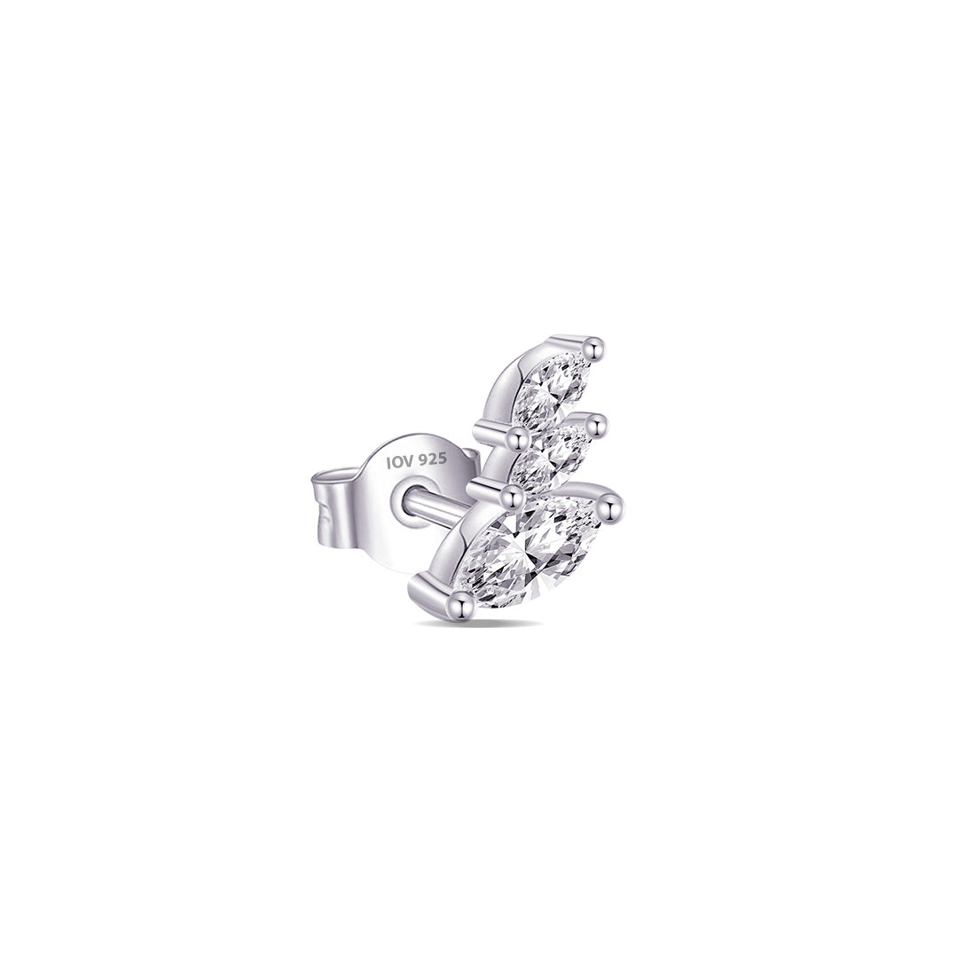 three graduated marquise stones stud earring.