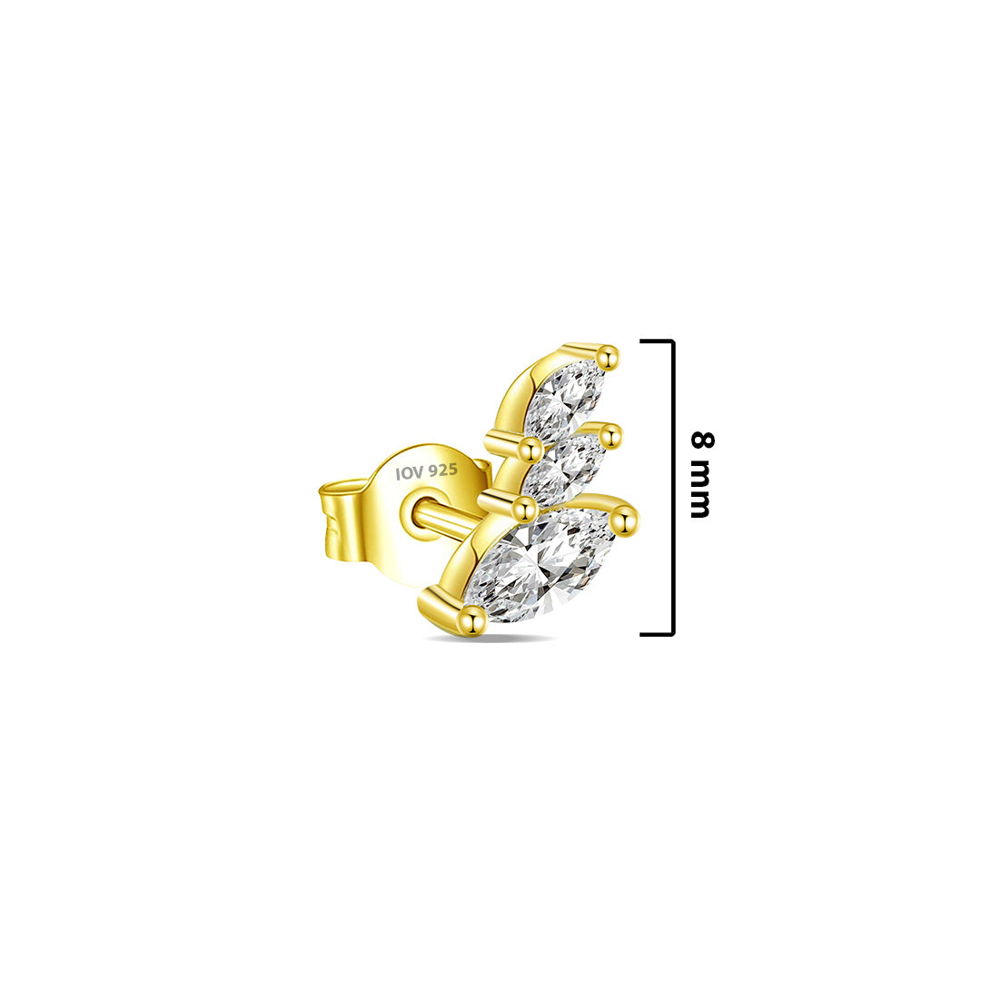 three graduated marquise stones stud earring.
