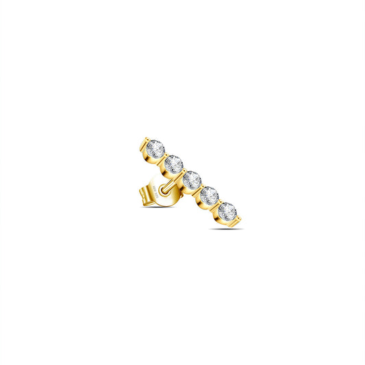 five stones bar stud earring.