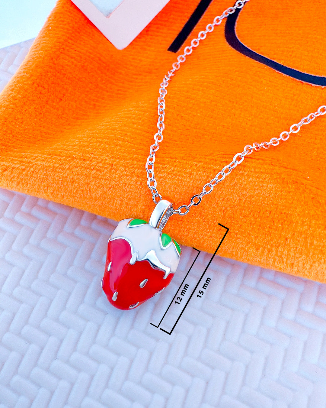 Strawberry shape necklace.