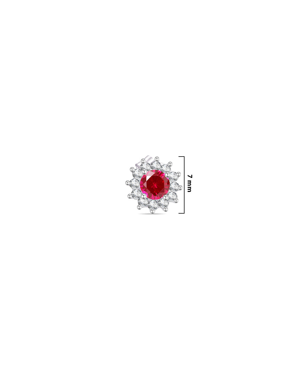 CZ round stone in a halo setting stud earrings.