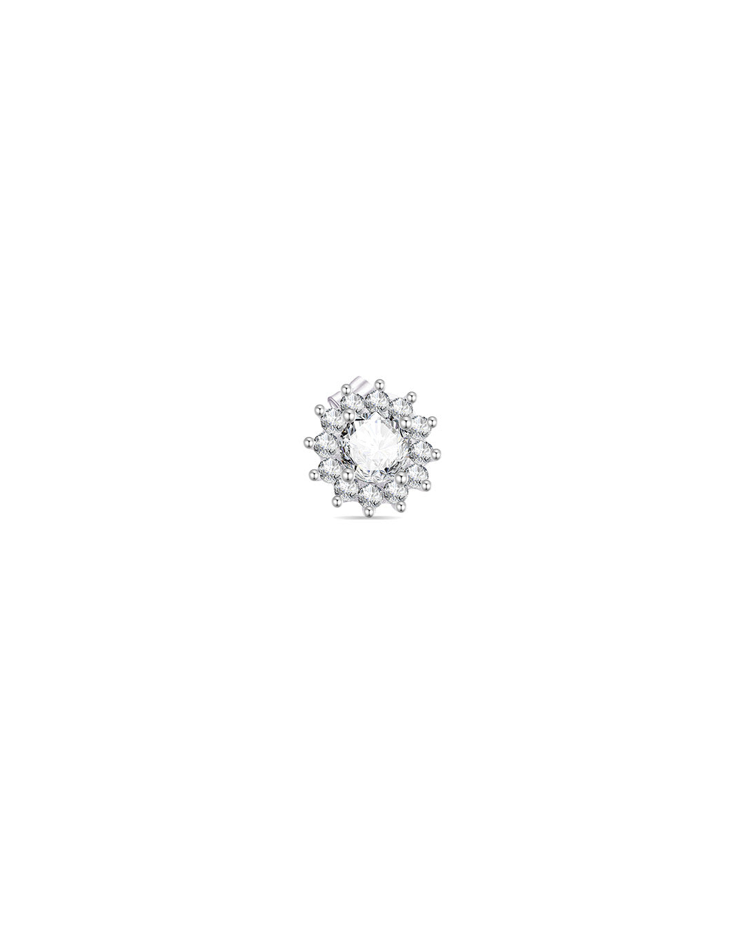 CZ round stone in a halo setting stud earrings.