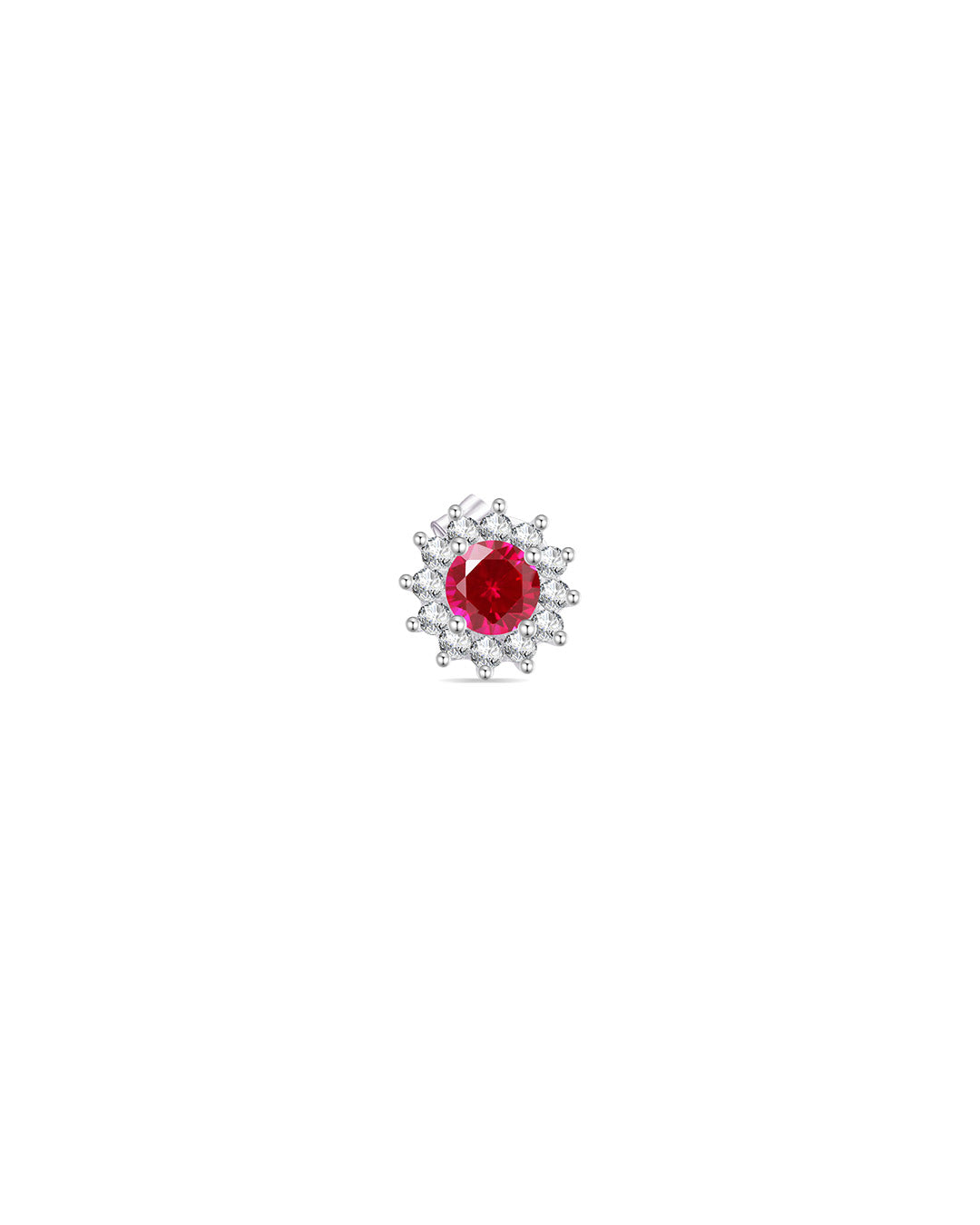 CZ round stone in a halo setting stud earrings.