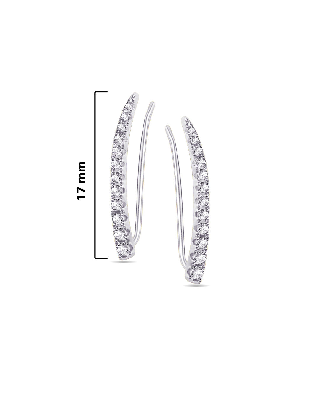 CZ crawler graduated round stones earrings.