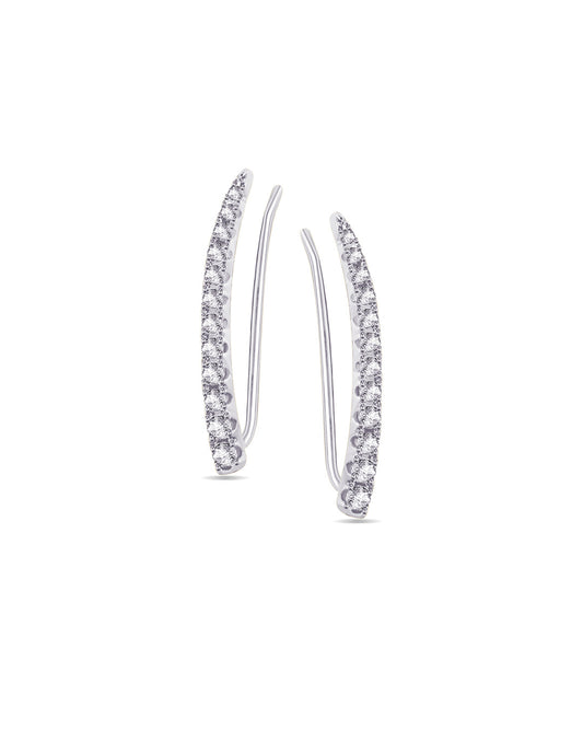 CZ crawler graduated round stones earrings.