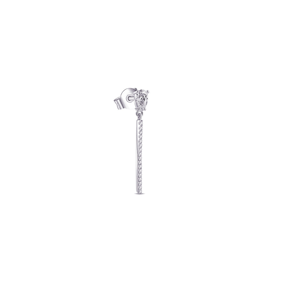pear shape with a dangling bar stud earring.