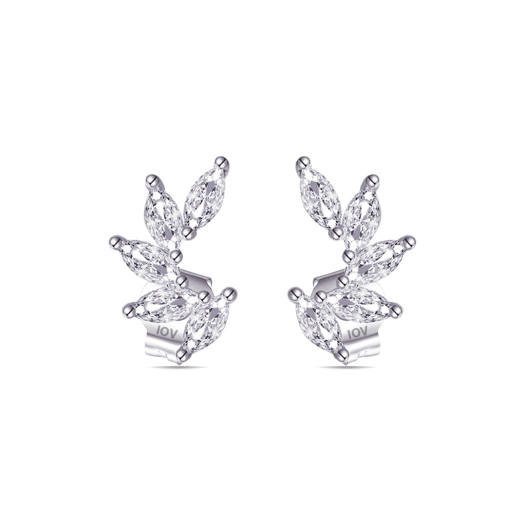 marquise feather shape stud earring.