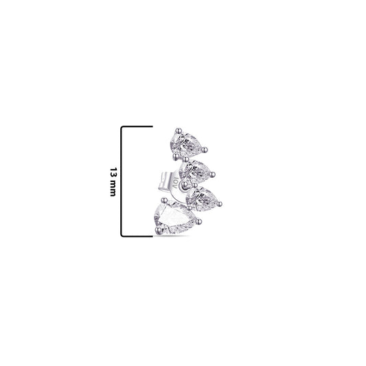 four pear shape stones stud earring.