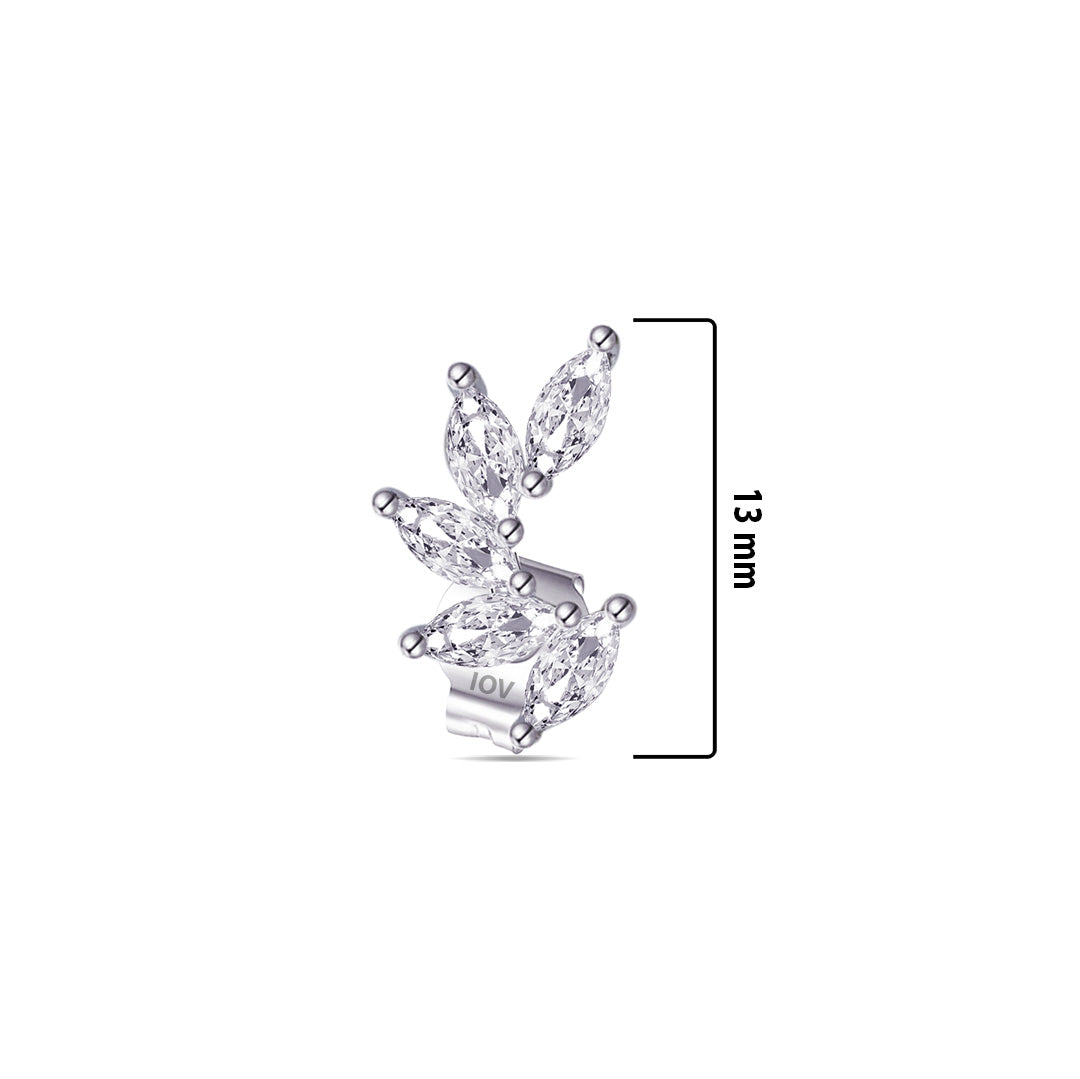 marquise feather shape stud earring.