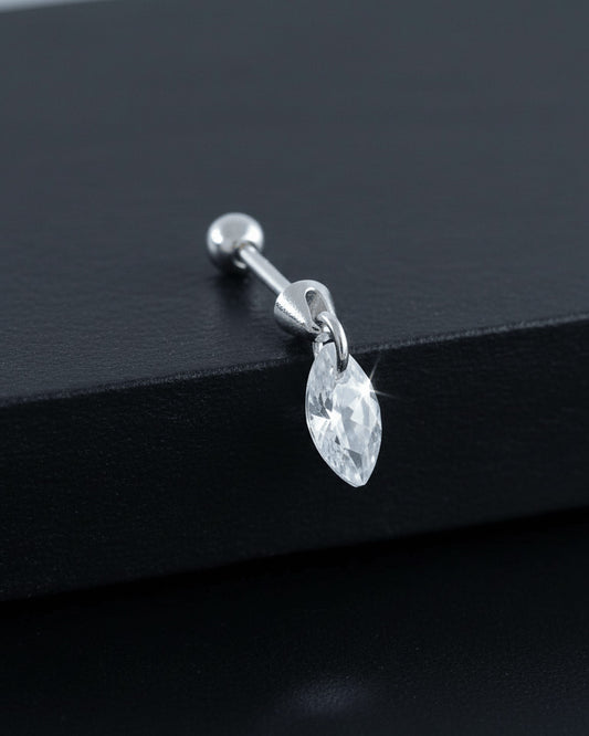 floating dangling marquise CZ stone piercing earring.