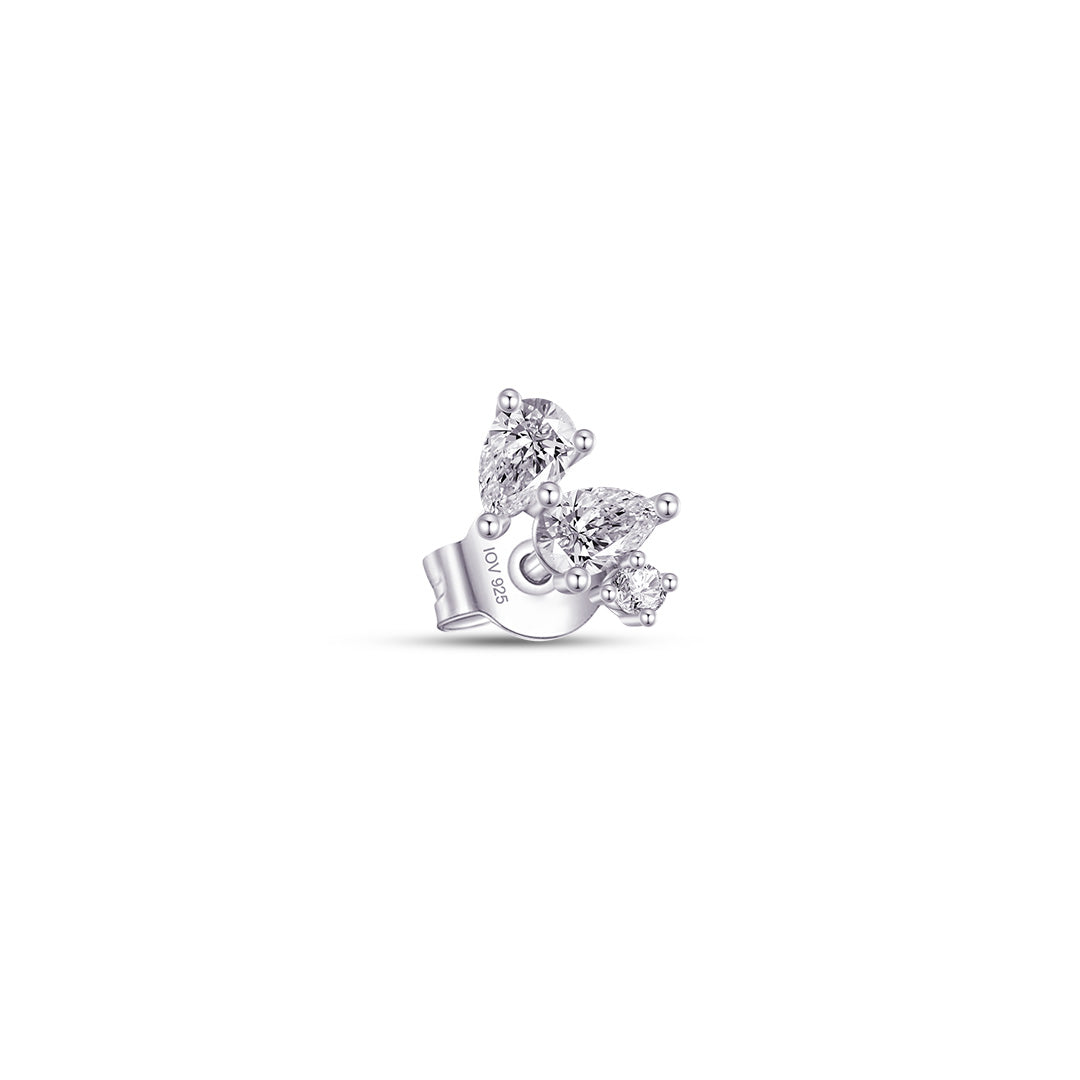 7mm three Cz stud earring.