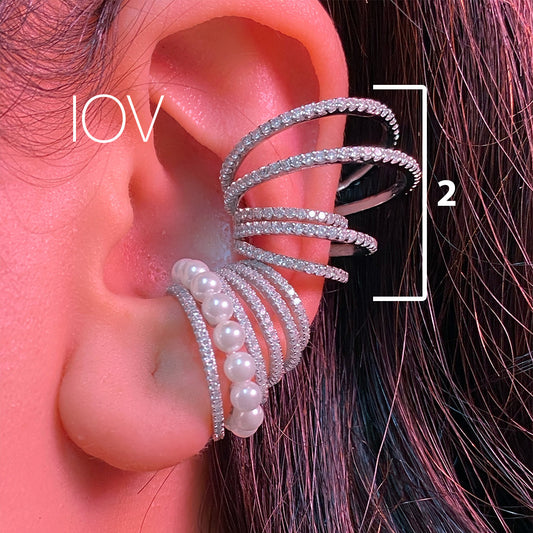 multi-lines hoop earcuffs.
