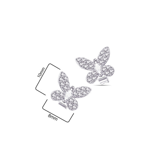 Butterfly stud earrings.