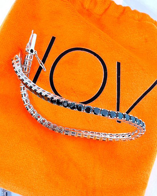 Black CZ tennis bracelet.