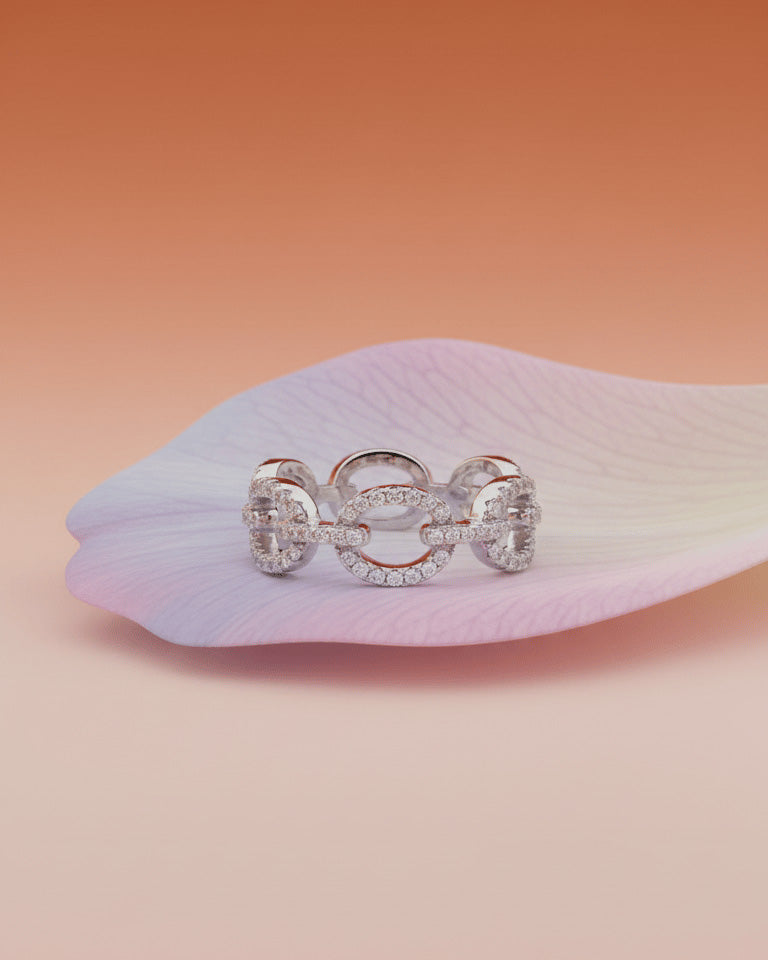 Bold Chain-Link Ring with CZ.