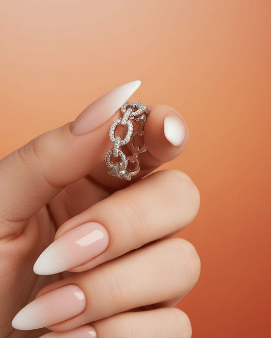 Bold Chain-Link Ring with CZ.