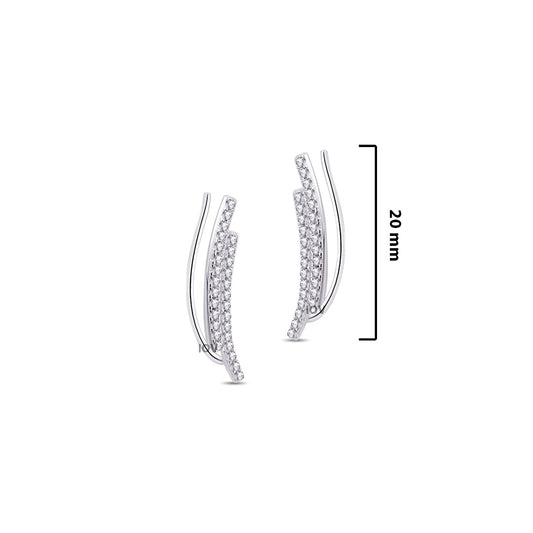 curved double lines climber earrings.