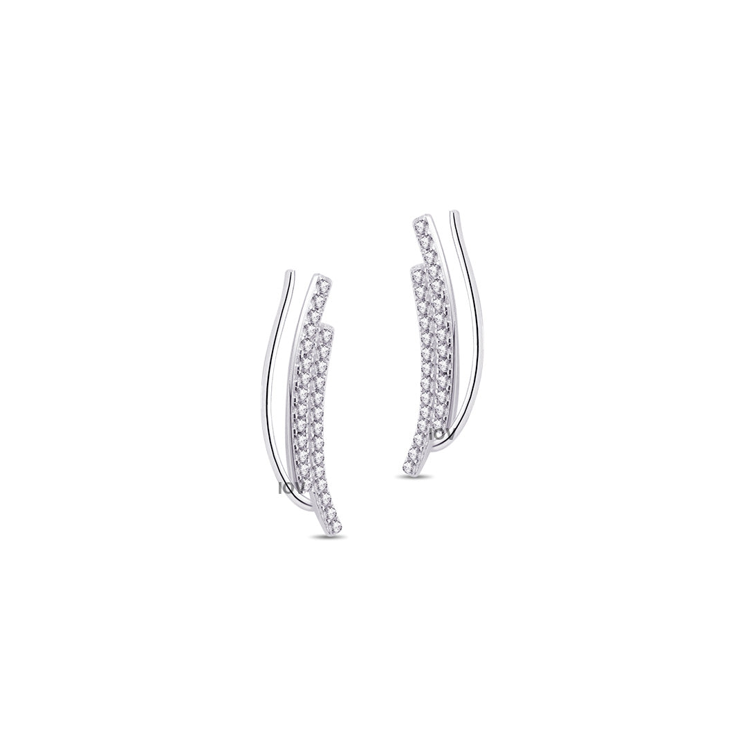 curved double lines climber earrings.