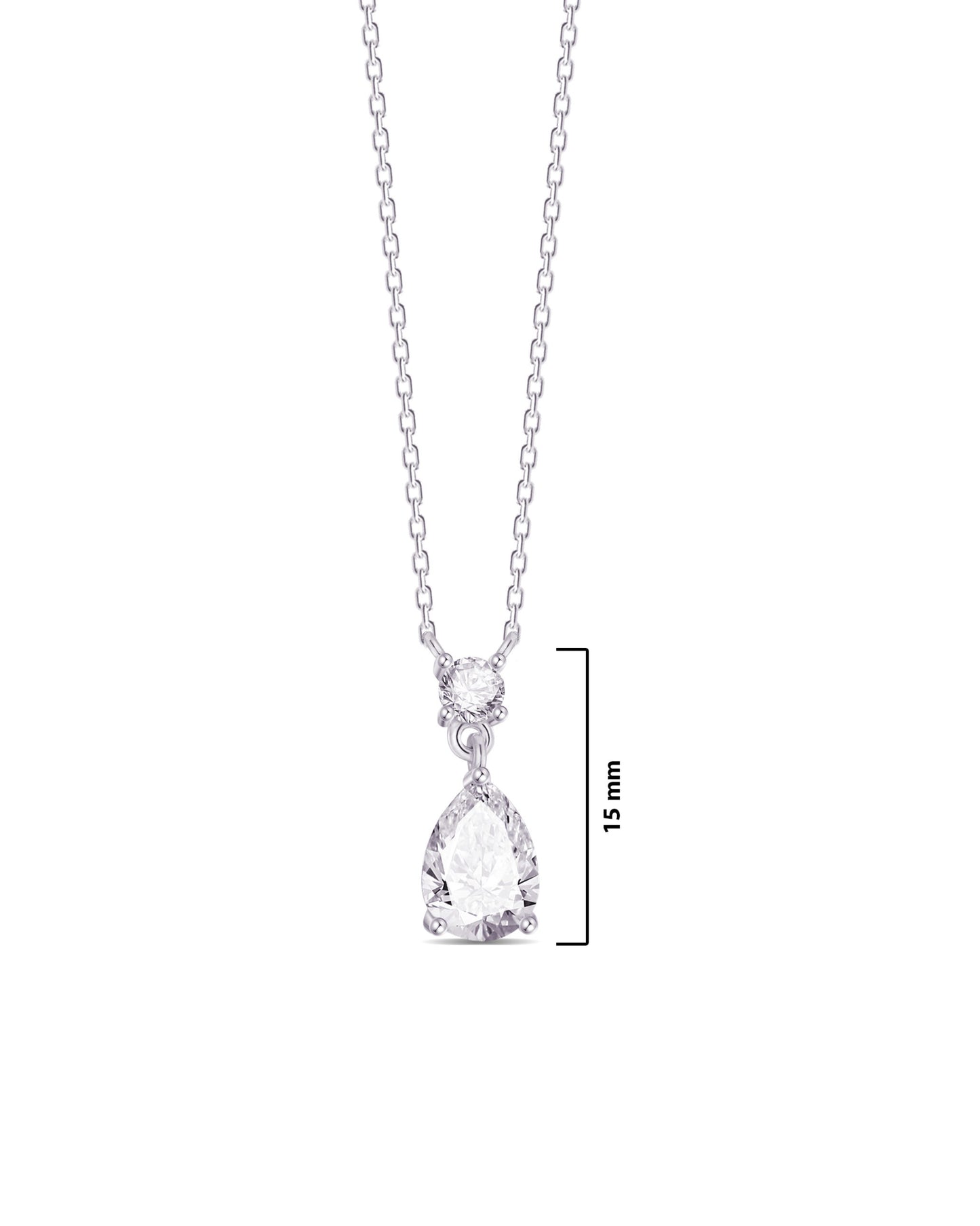 round and tear drop CZ shapes necklace.