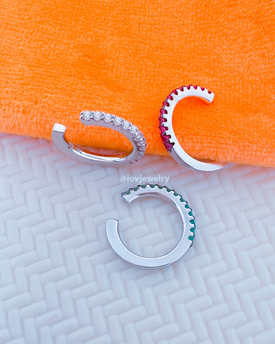 color CZ one line earcuff.