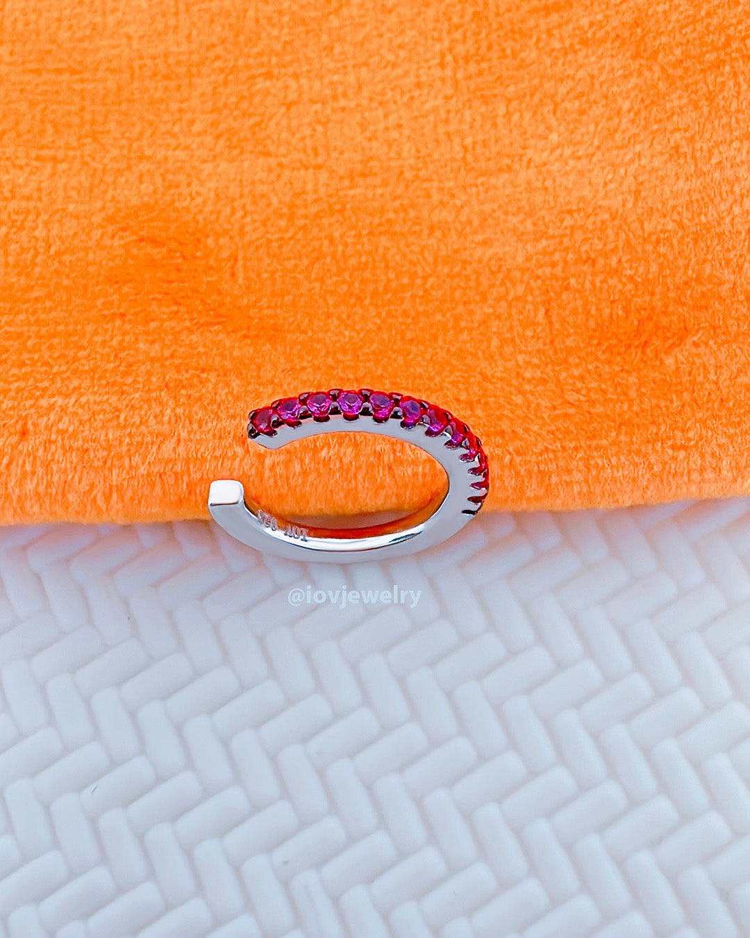 color CZ one line earcuff.