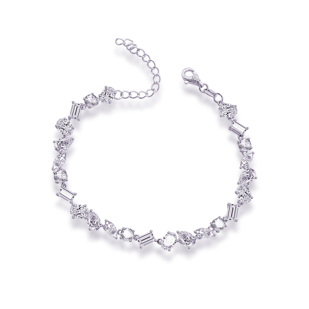 multi stone shapes tennis bracelet