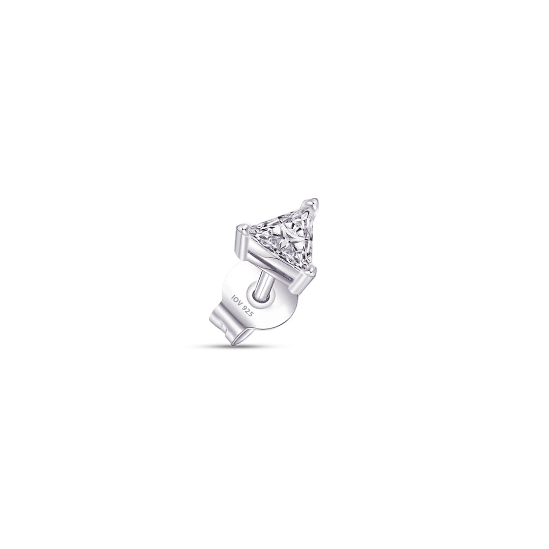 trillion cut shape stud earring.