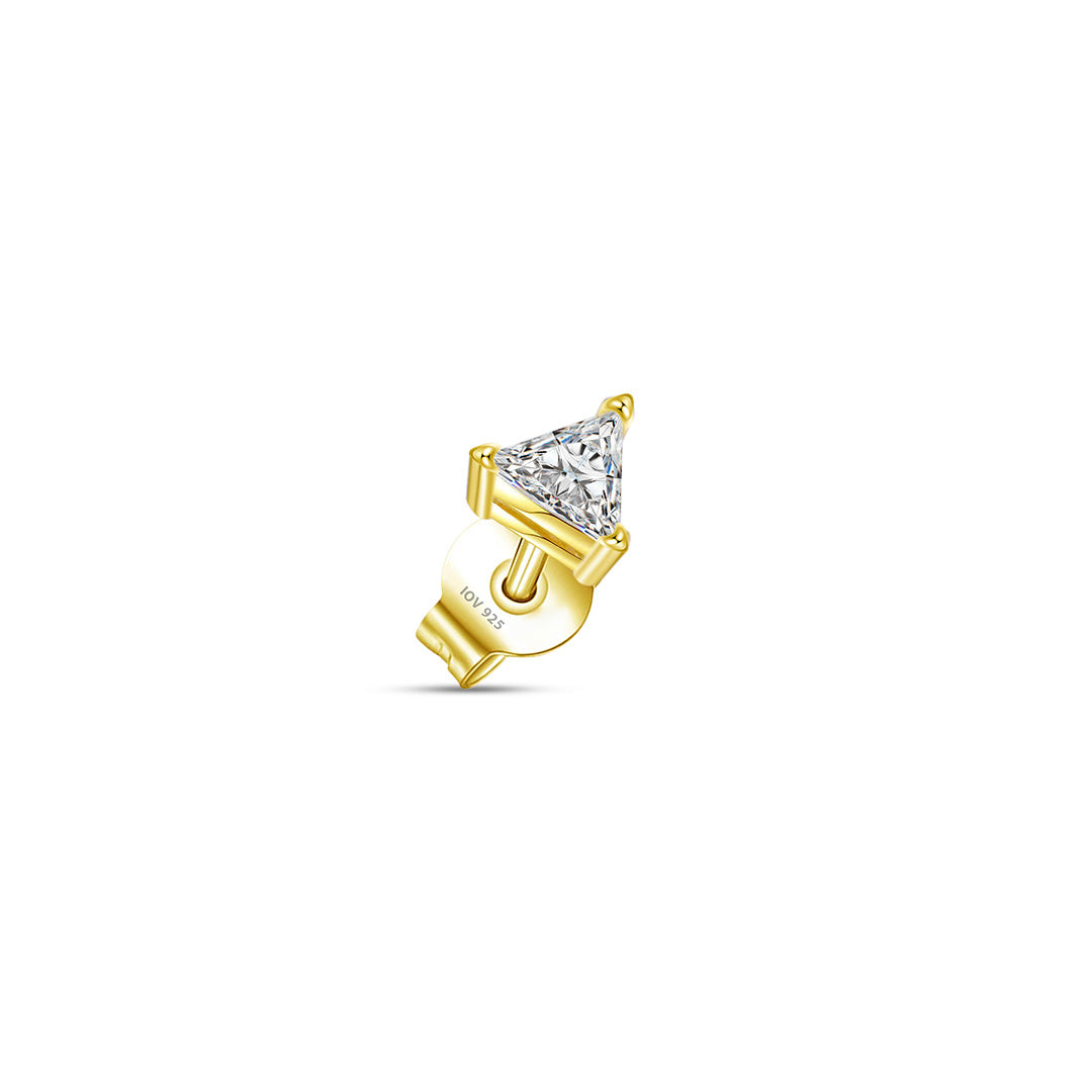 trillion cut shape stud earring.