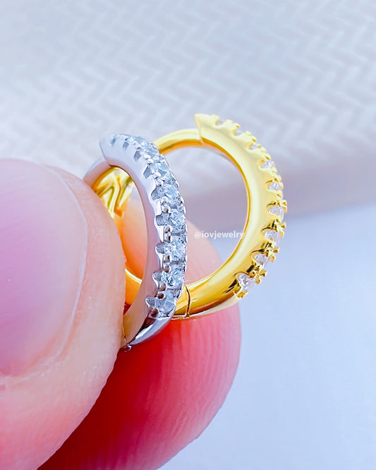 9mm CZ huggie hoop earring.