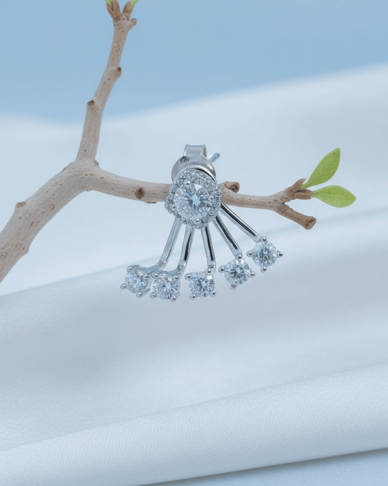 back to front round CZ earrings.