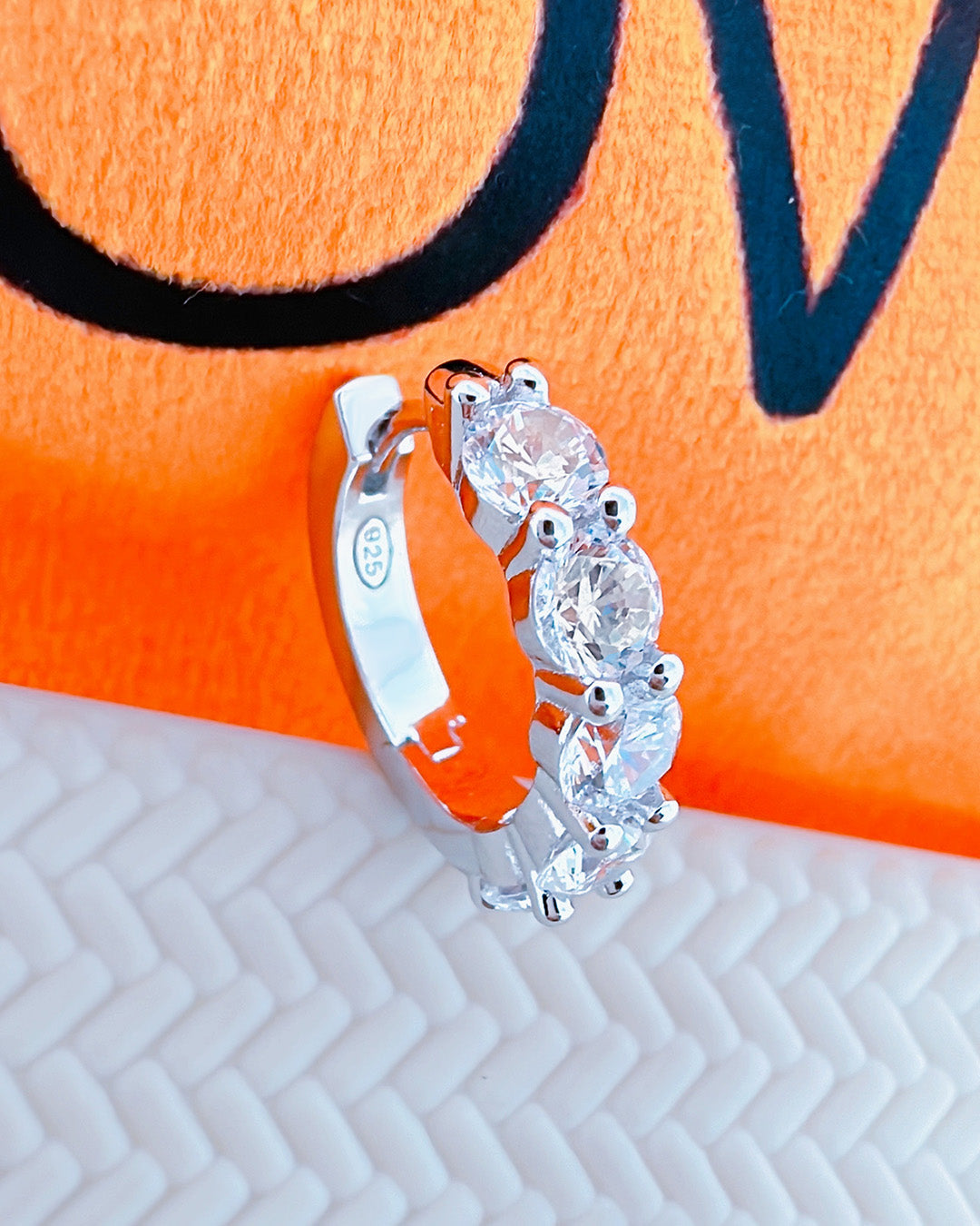 12mm luxury diamond style hoops earrings.