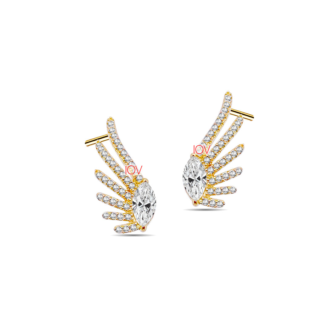 wings stud earrings.
