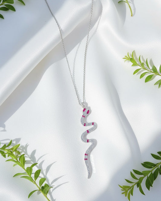 serpent necklace adjustable slider lock.