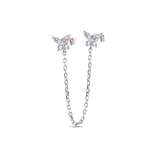 butterfly double stud earring.