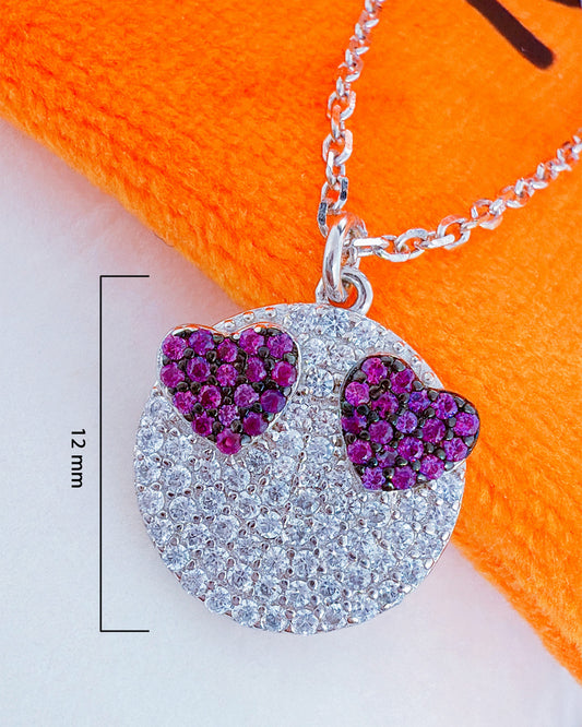 Love emoji shape necklace.