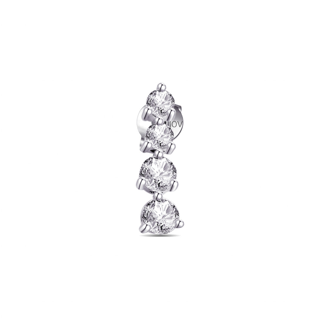 four graduated stones stud earring.