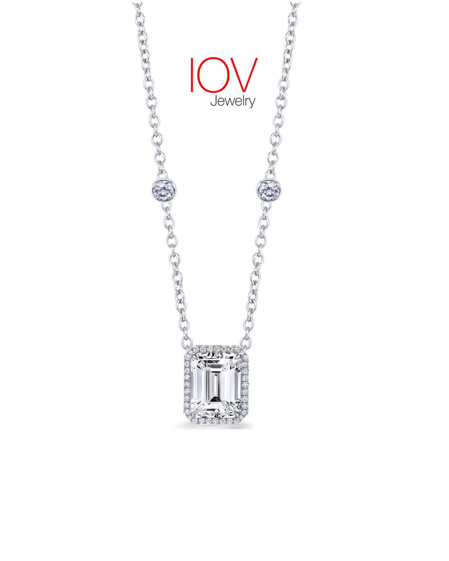 rectangular diamond style necklace.