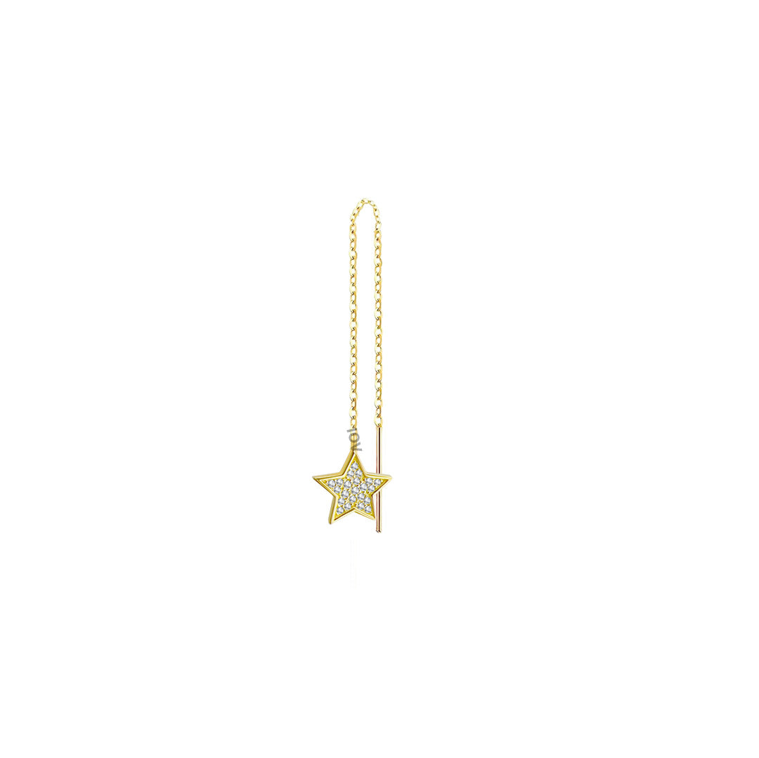 CZ star shape thread earring.