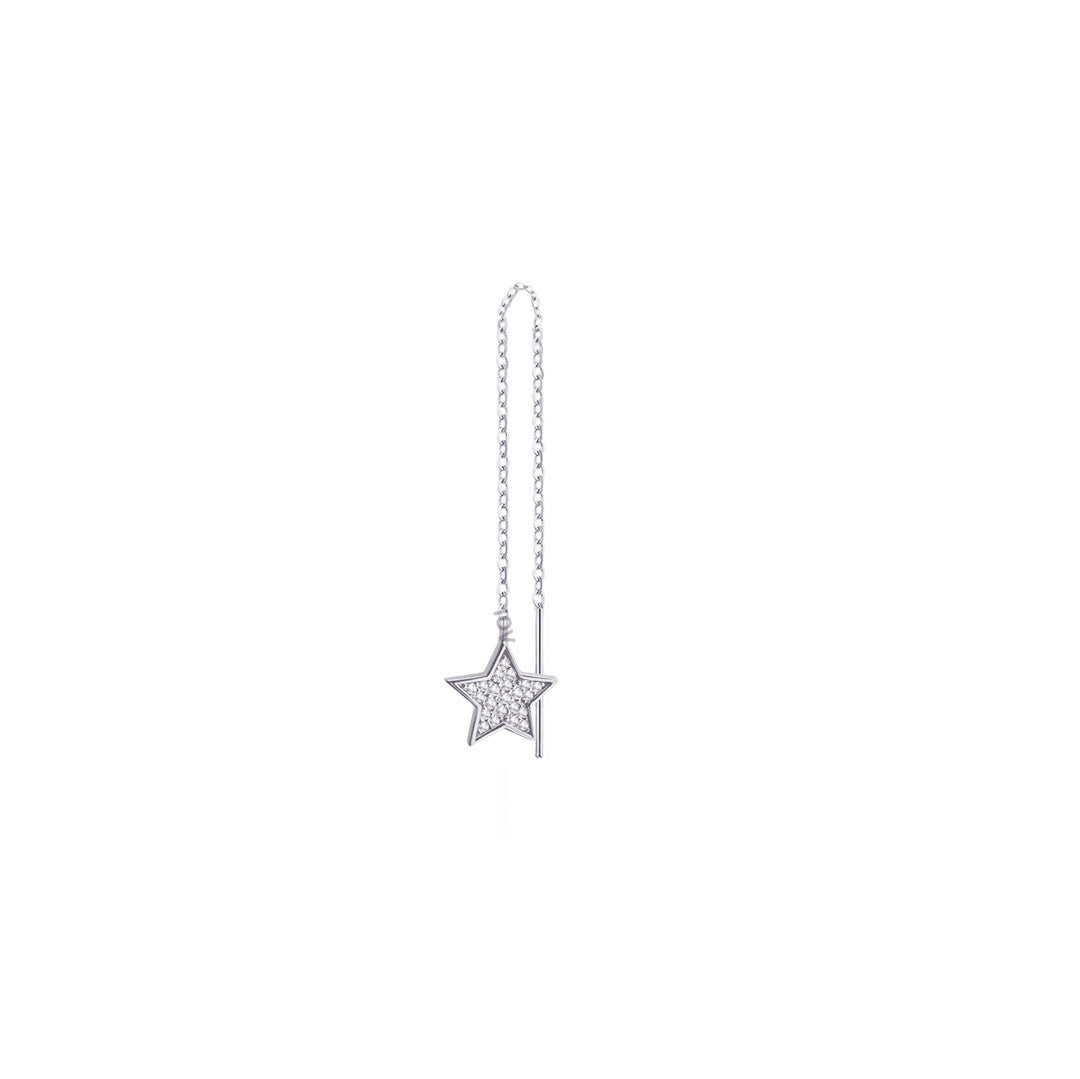CZ star shape thread earring.