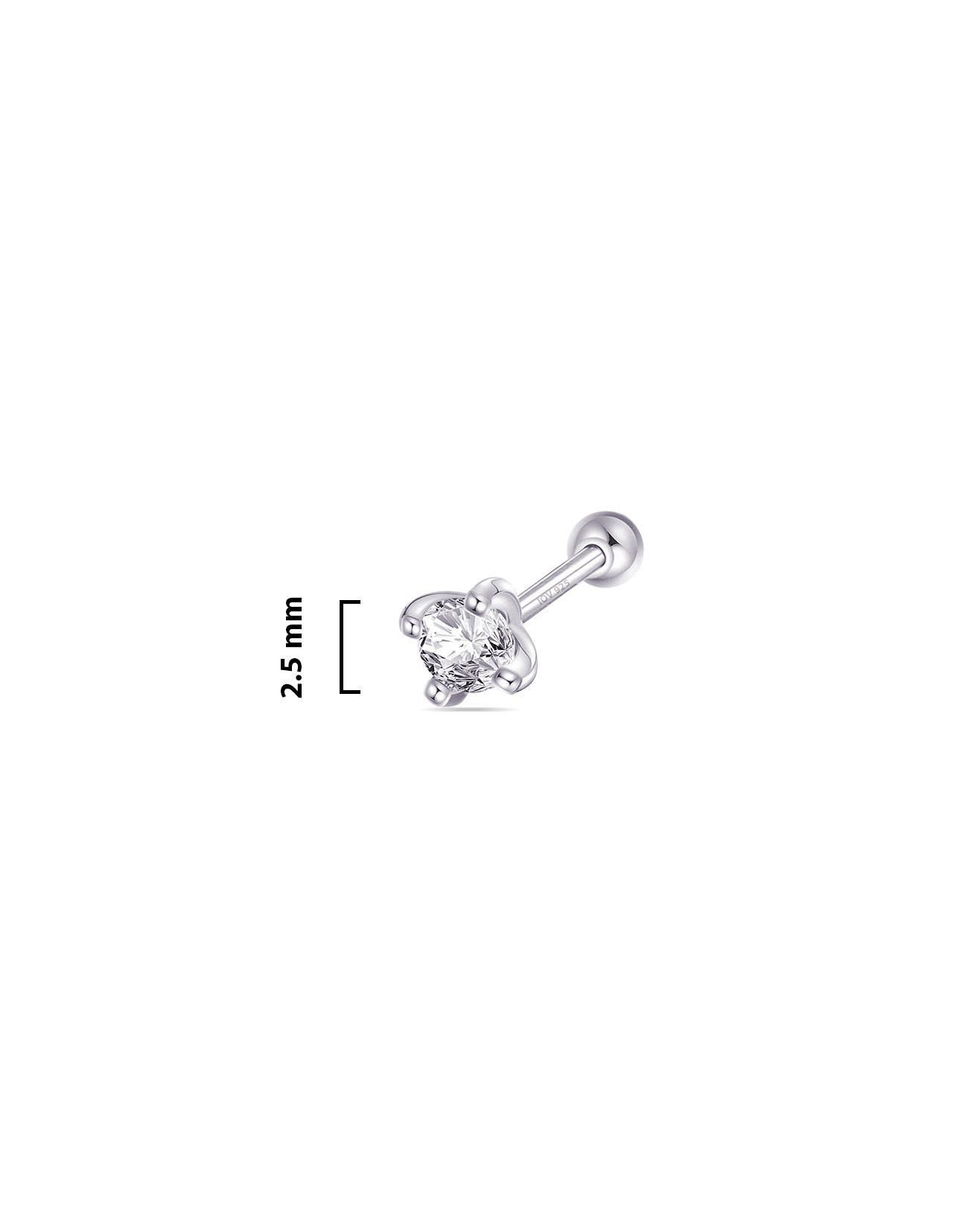 2.5mm round stone ballback piercing earring.