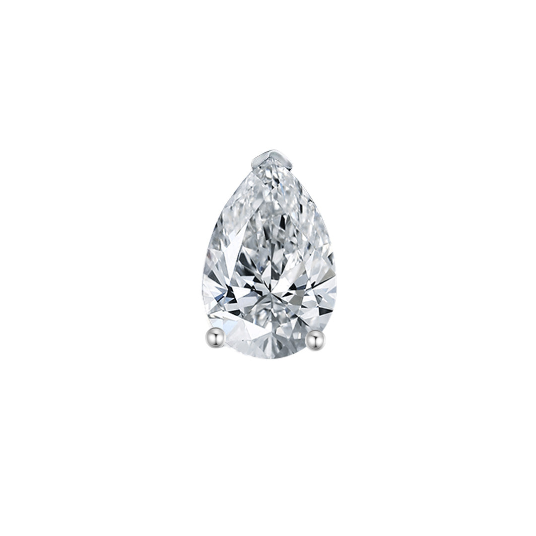 pear shape single stone stud earring.