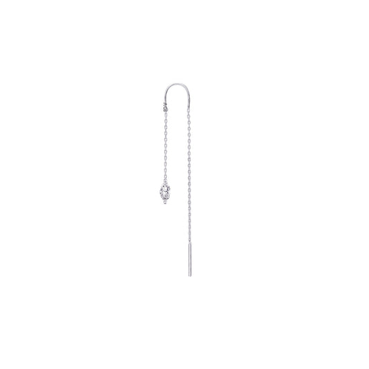 threader earring with dangling marquise shape CZ stone.