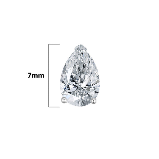 pear shape single stone stud earring.