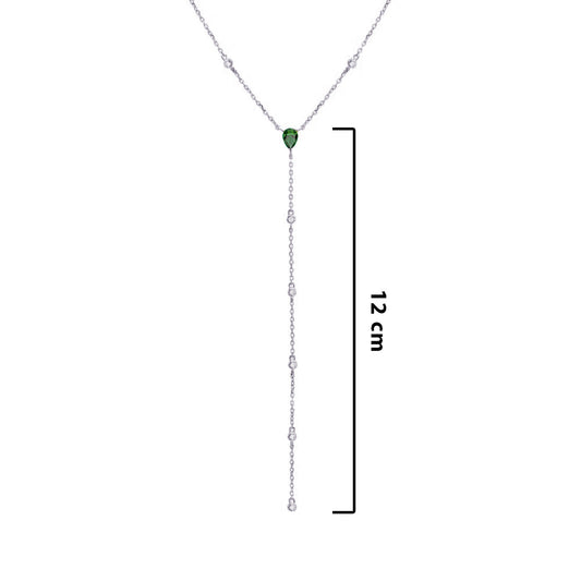 emerald Y shape necklace
