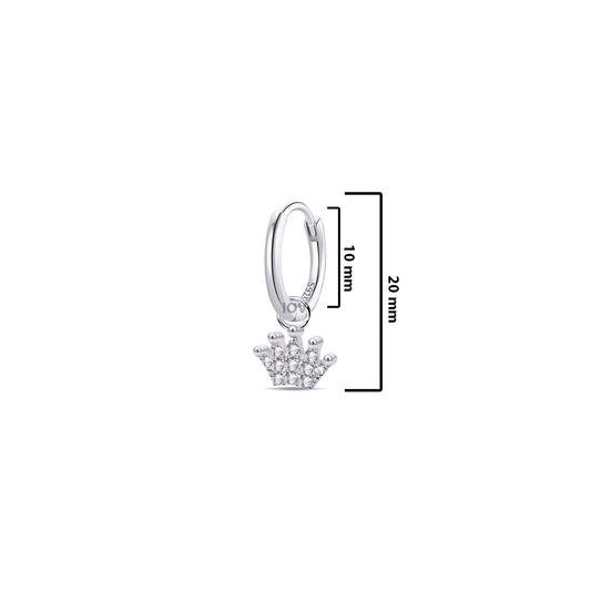plain hoop earring with removable crown shape.