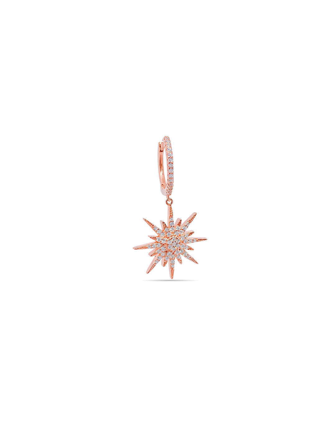 Dangling star earrings.