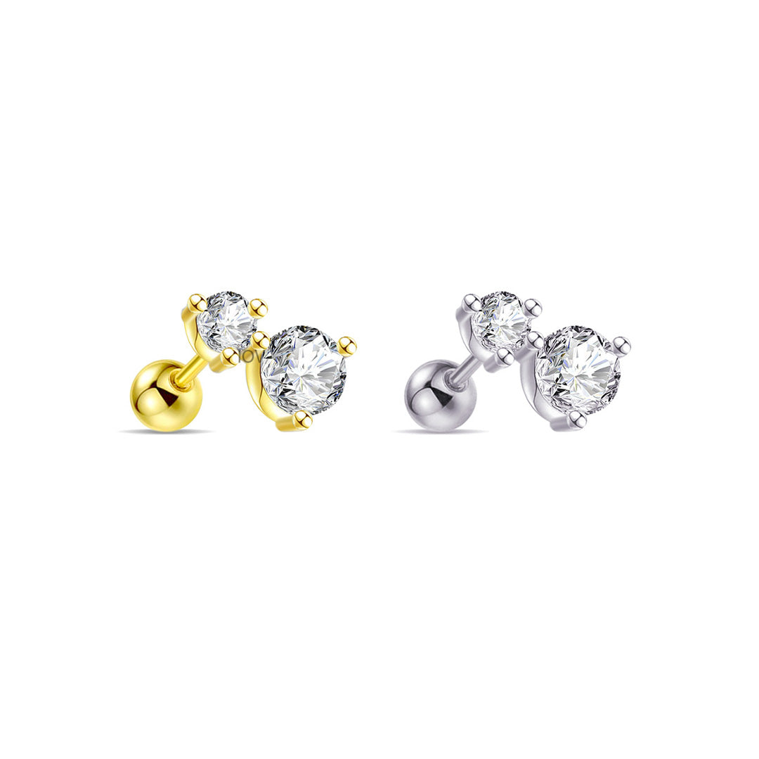 graduated two stones screw ball-back piercing.
